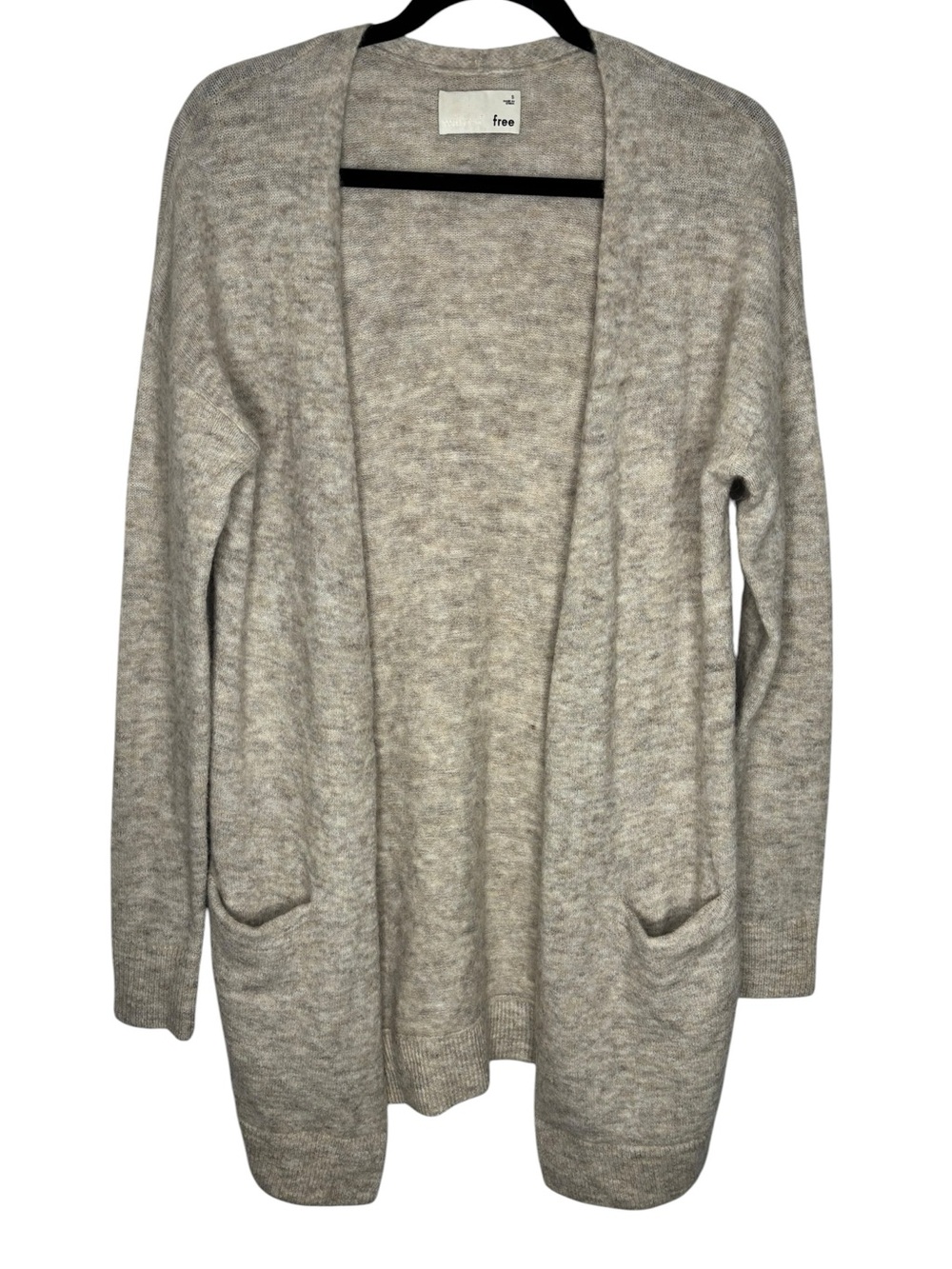 Aritzia Wilfred Free Aronson Cardigan Heather Oatmeal Alpaca Wool Blend Small